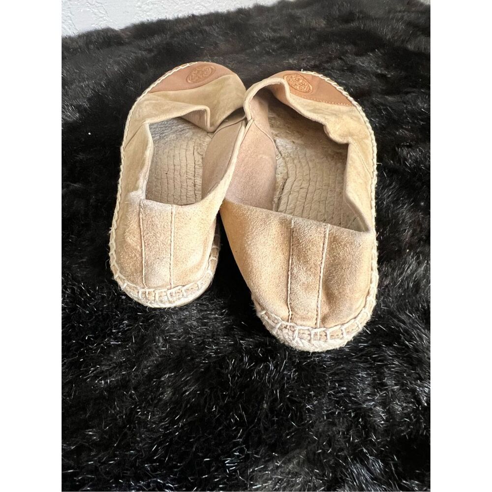 Tory Burch Colorblock Women's Size 9 US Beige Nappa Leather Espadrille Flats - Picture 3 of 7